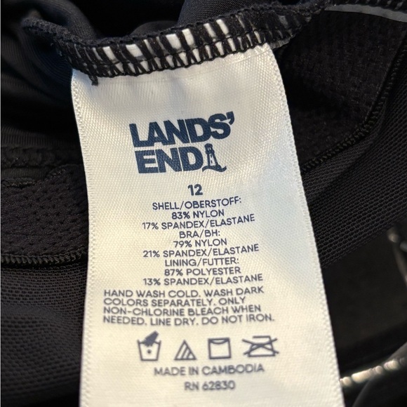 Lands' End Black Swimsuit with Adjustable Straps - Picture 2 of 3